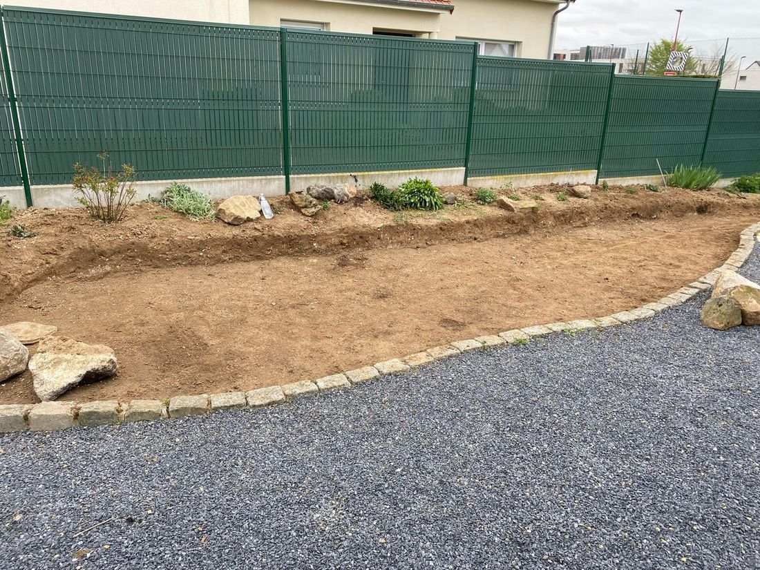 Création d'une allée en gravier